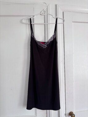 Vintage BCBG Max Azria Black Lace Slip Dress Y2K Made USA M